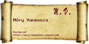 Móry Vanessza névjegykártya